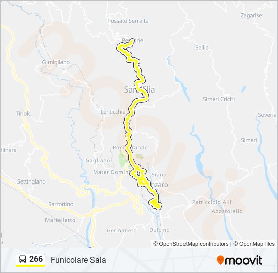 Percorso linea bus 266