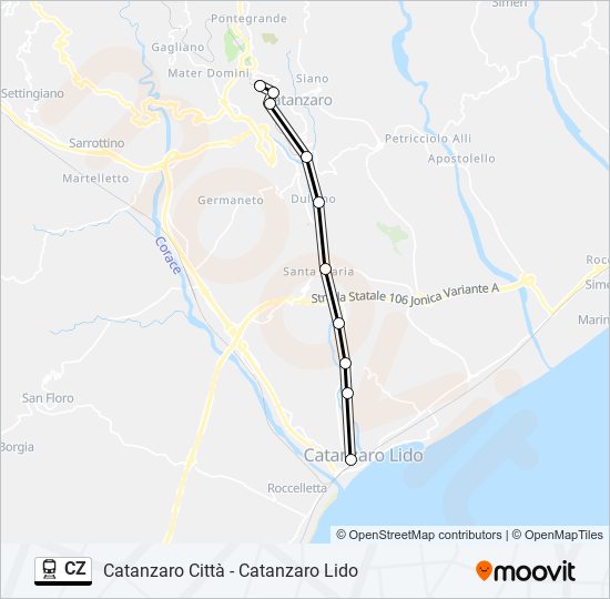 Percorso linea  CZ