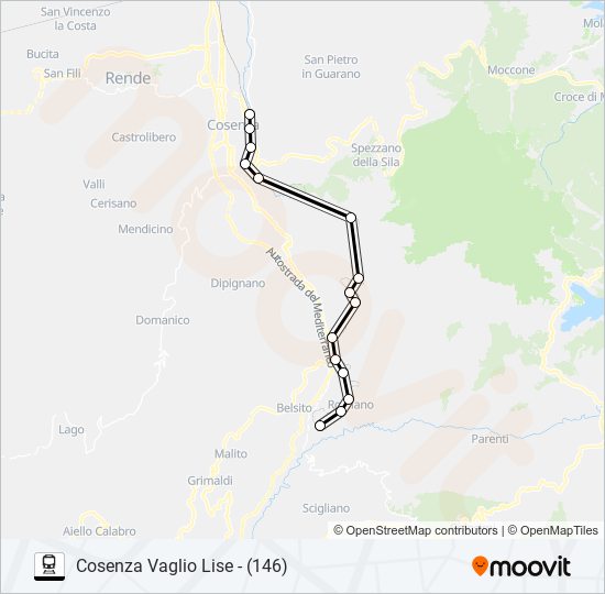 Percorso linea  COSENZA - MARZI
