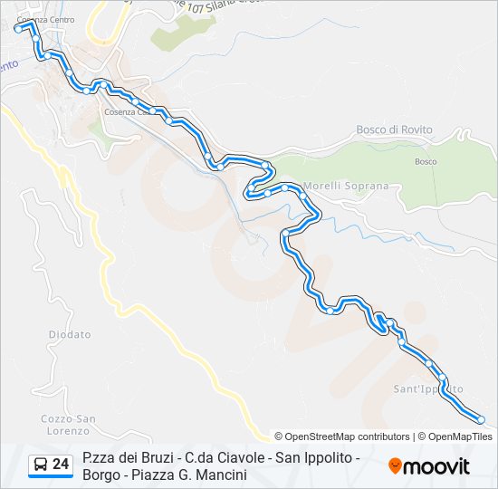 Percorso linea bus 24