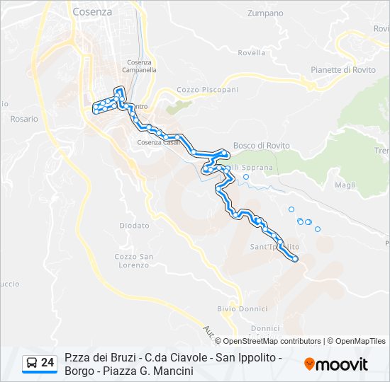 Percorso linea bus 24