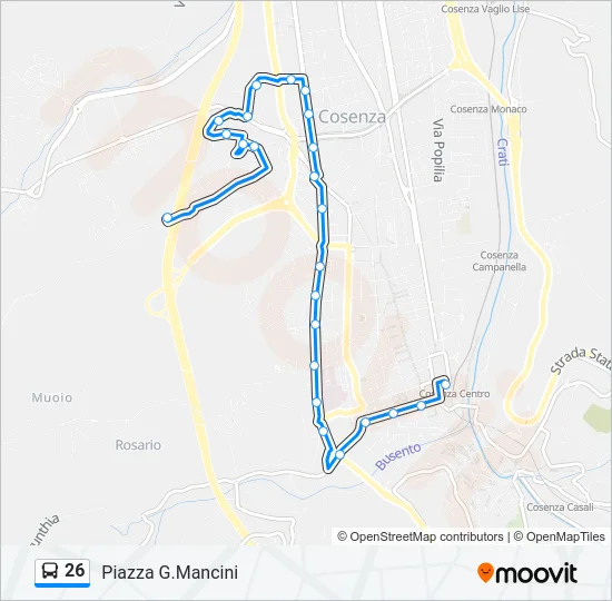26 Bus Line Map
