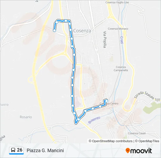 26 Bus Line Map