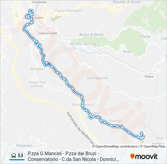 53 Bus Line Map