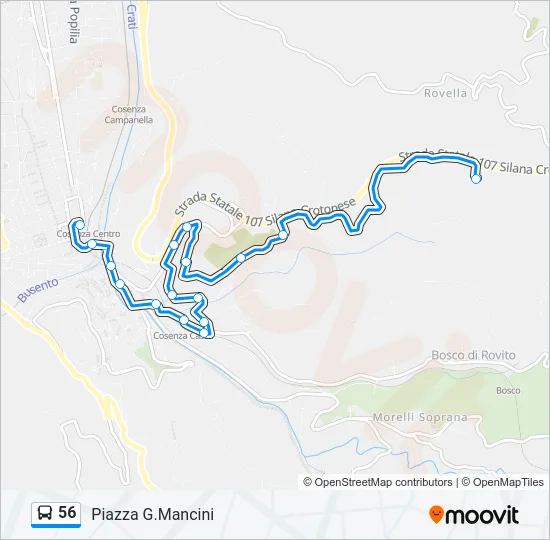 56 Bus Line Map