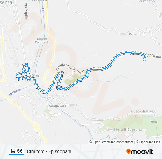 56 Bus Line Map