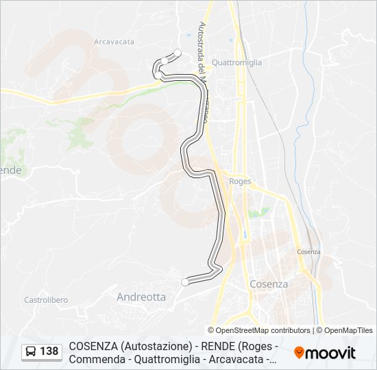 Percorso linea  138