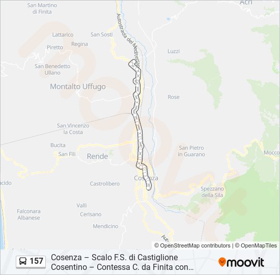 Percorso linea  157