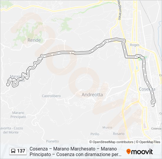 Percorso linea  137