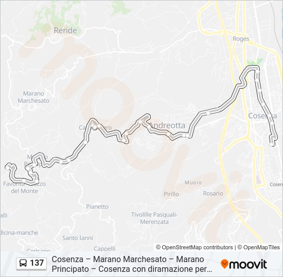 Percorso linea  137