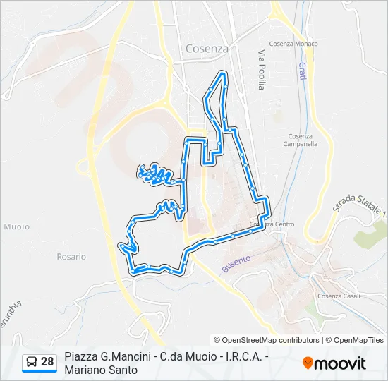 28 Bus Line Map