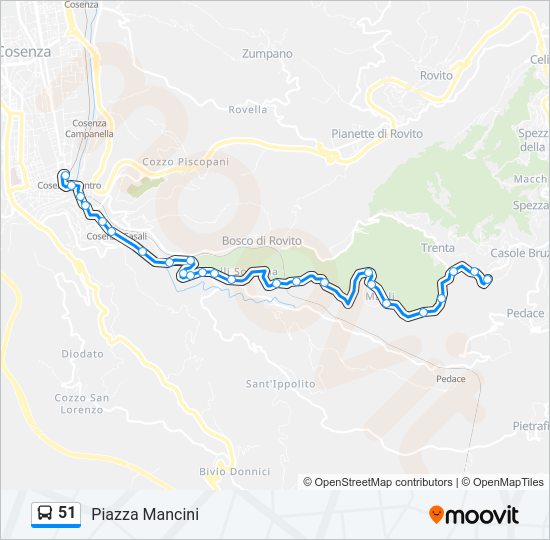 Percorso linea bus 51