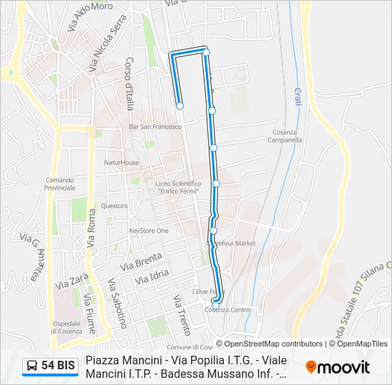 54 BIS Bus Line Map
