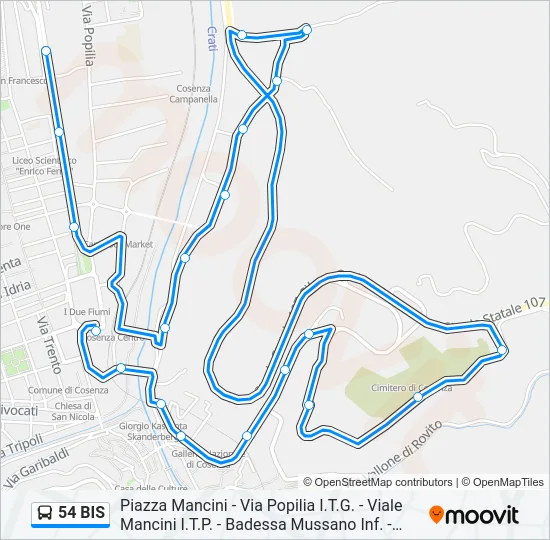 54 BIS Bus Line Map