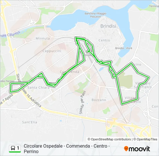 1 Bus Line Map