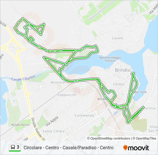 3 Bus Line Map