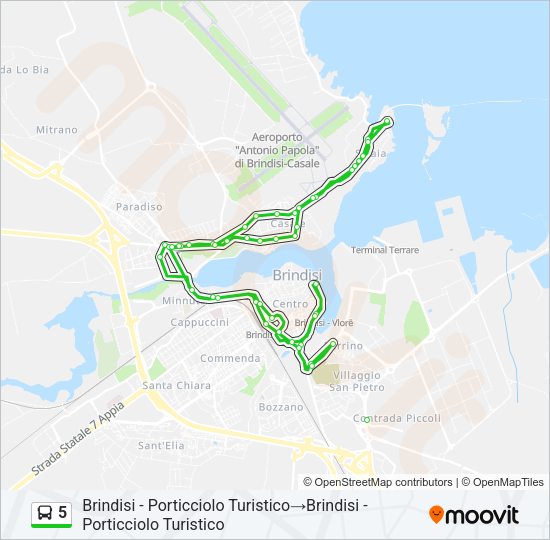 Percorso linea bus 5