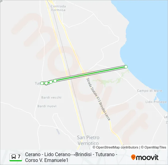 7 Bus Line Map