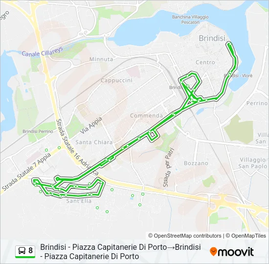 8 Bus Line Map