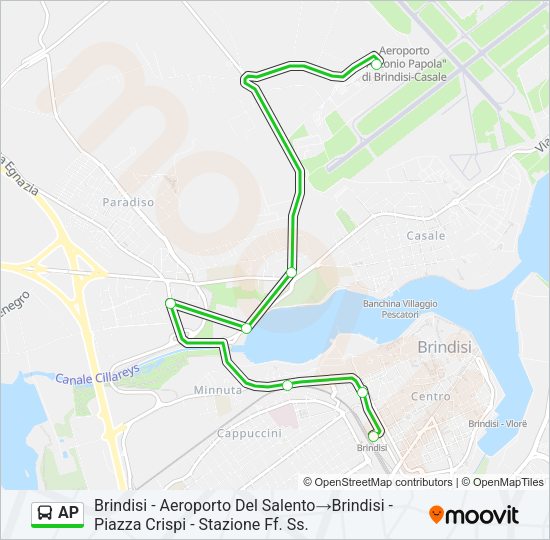 Percorso linea bus AP