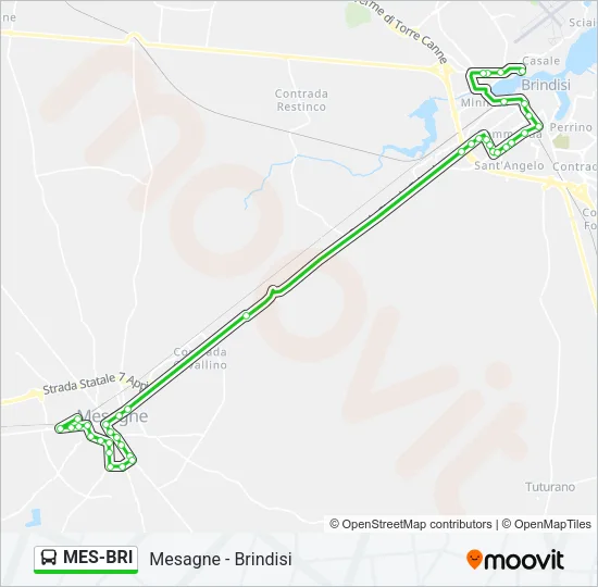 MES-BRI Bus Line Map