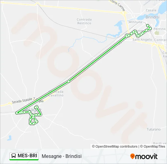 MES-BRI Bus Line Map