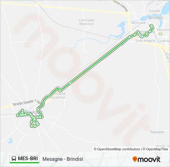 MES-BRI Bus Line Map
