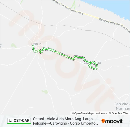 OST-CAR Bus Line Map