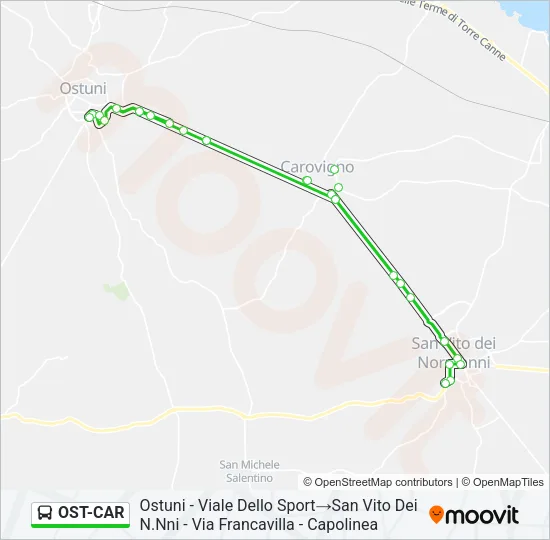 OST-CAR Bus Line Map