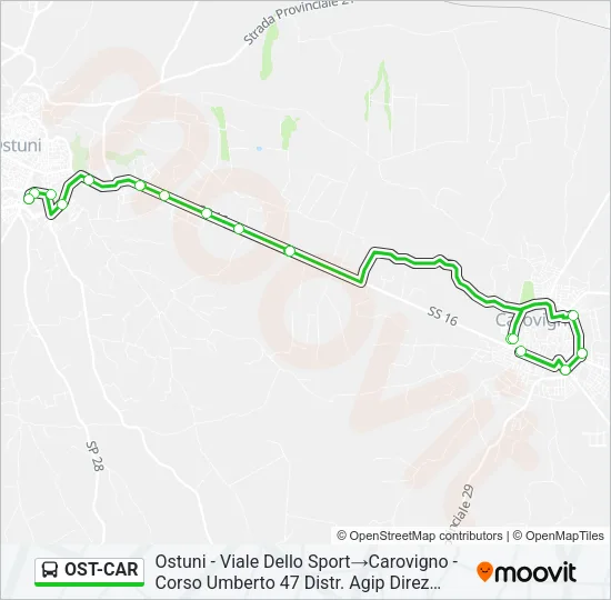 OST-CAR Bus Line Map
