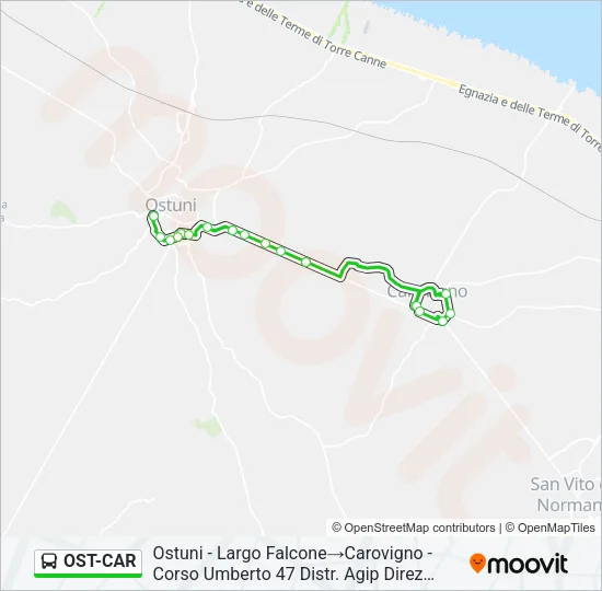 OST-CAR Bus Line Map
