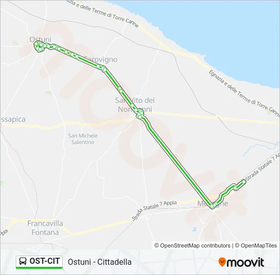 OST-CIT Bus Line Map