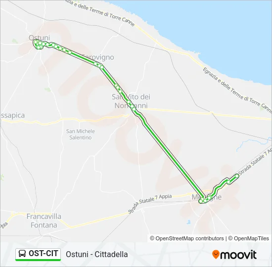OST-CIT Bus Line Map