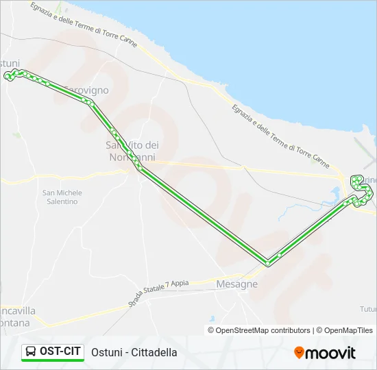 OST-CIT Bus Line Map