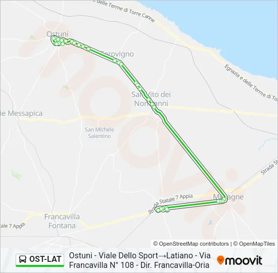 OST-LAT Bus Line Map