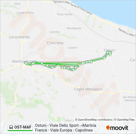 OST-MAF Bus Line Map