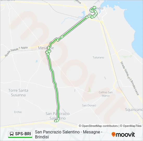 Percorso linea bus SPS-BRI
