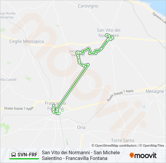 SVN-FRF Bus Line Map
