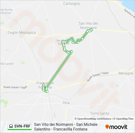 SVN-FRF Bus Line Map