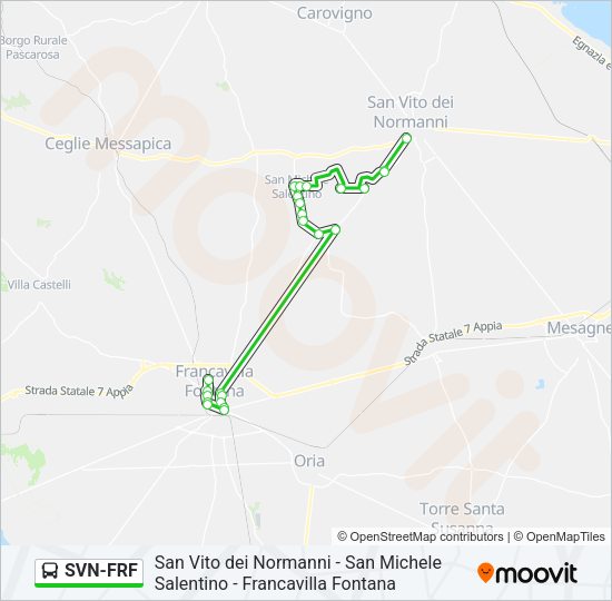 SVN-FRF Bus Line Map