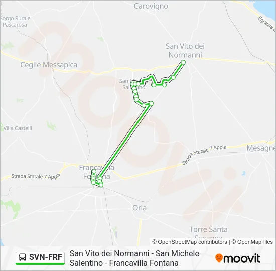 SVN-FRF Bus Line Map