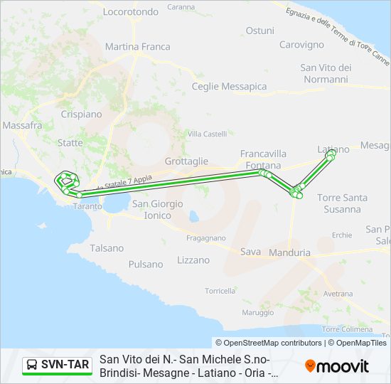 SVN-TAR bus Line Map