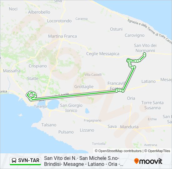 SVN-TAR Bus Line Map
