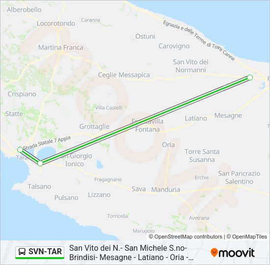 SVN-TAR Bus Line Map