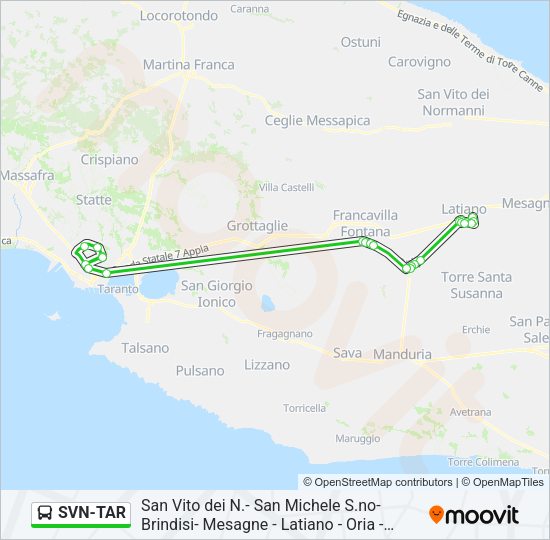 SVN-TAR Bus Line Map