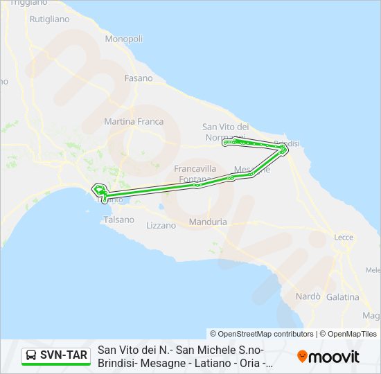 SVN-TAR Bus Line Map