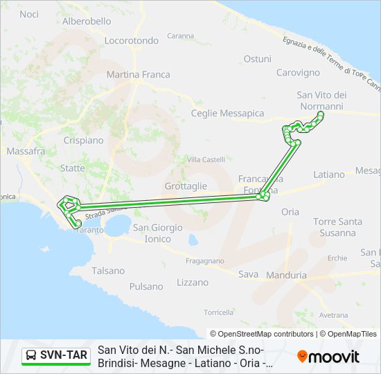 SVN-TAR Bus Line Map