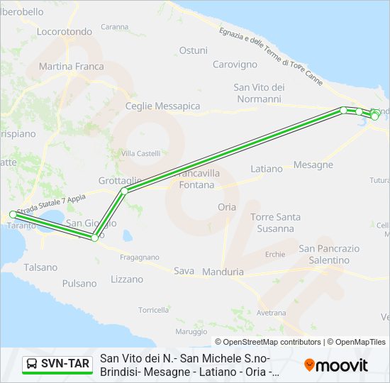SVN-TAR Bus Line Map
