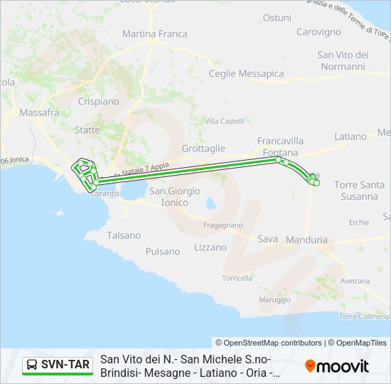 SVN-TAR Bus Line Map