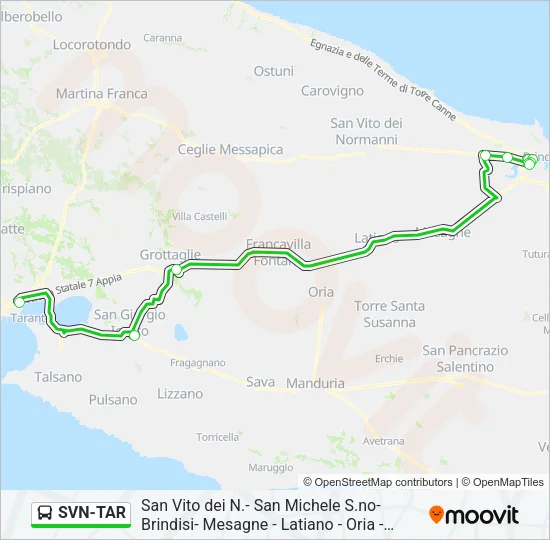 SVN-TAR Bus Line Map
